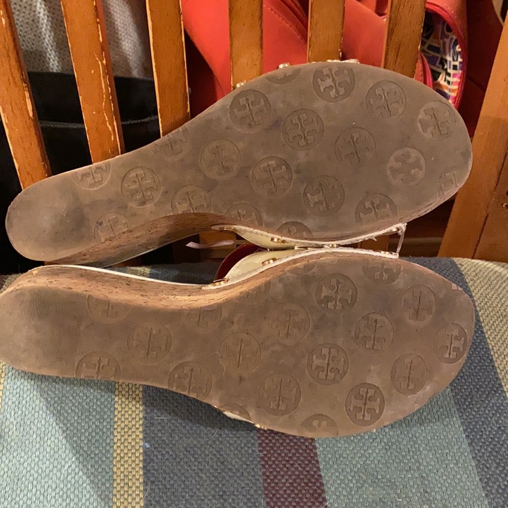 Tory Burch Ivory Wedge Sandals, 8 - Picture 5 of 6